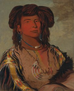 Ha-wón-je-tah, Jeden Róg, wódz plemienia Miniconjou autorstwa George Catlin