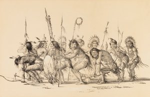 Indianie w kręgu, taniec - nr. 30 autorstwa George Catlin