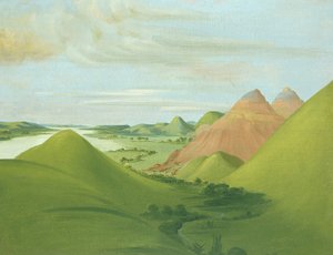 Iron Bluff, 1200 mil nad St. Louis autorstwa George Catlin