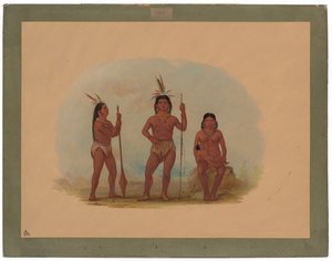 Wódz Klahoquaht, jego żona i syn autorstwa George Catlin