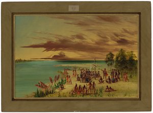 La Salle ogłasza przynależność Luizjany do Francji. 9 kwietnia 1682 r. autorstwa George Catlin