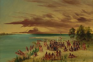 La Salle ubiegająca się o Luizjanę dla Francji. 9 kwietnia 1682, 18471848. autorstwa George Catlin
