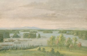 Lac du Cygne (Jezioro Łabędzie), w pobliżu Coteau des Prairies autorstwa George Catlin