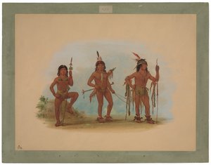 Lekarz Lengua z dwoma wojownikami autorstwa George Catlin