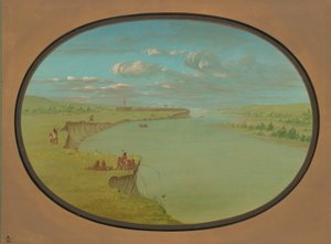 Wioska Mandan - Odległy Widok, 18611869. autorstwa George Catlin