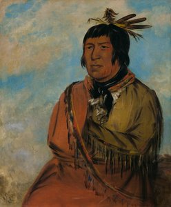 Na-pów-sa, Niedźwiedź wędrujący nocą, wódz, 1830. autorstwa George Catlin
