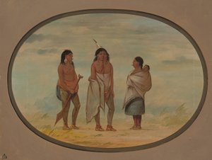 Wódz Indian Nayas, jego żona i wojownik, 18551869. autorstwa George Catlin