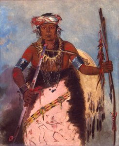 Notch-ee-níng-a, Bez Serca (zwany Białą Chmurą), wódz plemienia autorstwa George Catlin