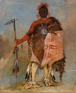 Om-pah-tón-ga, Wielki Łoś, Słynny Wojownik, 1832. autorstwa George Catlin