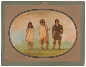 Wódz Oneida, jego siostra i misjonarz autorstwa George Catlin