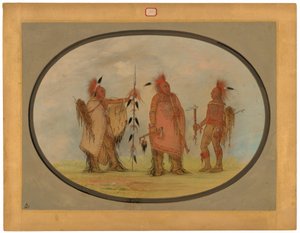Wódz Osagów z dwoma wojownikami autorstwa George Catlin