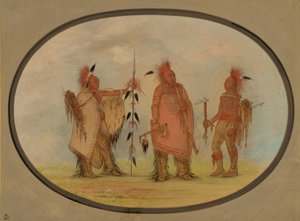 Wódz Osagów z dwoma wojownikami, 18611869. autorstwa George Catlin