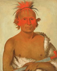 Pash-ee-pa-hó, Mały Dźgający Wódz, Młodszy, jeden z wodzów Czarnego Jastrzębia autorstwa George Catlin