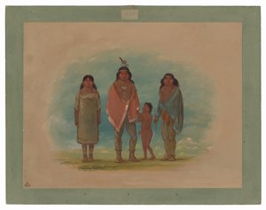 Wódz Patagon, jego brat i córka autorstwa George Catlin