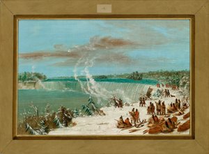 Portage wokół wodospadów Niagara w Table Rock autorstwa George Catlin