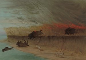 Płonące łąki Prairie, 18611869. autorstwa George Catlin