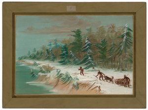 Powrót do Fort Frontenac saniami. Luty 1679 autorstwa George Catlin
