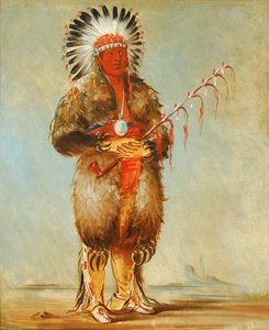 Ráw-no-way-wóh-krah, Loose Pipestem, odważny, 1832. autorstwa George Catlin
