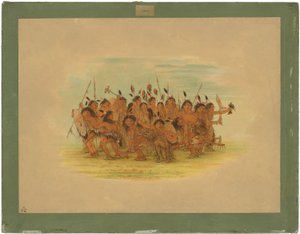 Taniec skóry głowy - Sioux autorstwa George Catlin