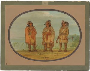 Wódz Seneków, Red Jacket, z dwoma wojownikami autorstwa George Catlin