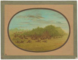 Pozorna walka Camanchees autorstwa George Catlin