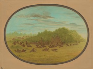 Pozorna walka Camanchees, 18611869. autorstwa George Catlin