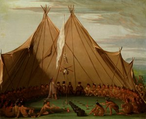 Sioux Dog Feast autorstwa George Catlin