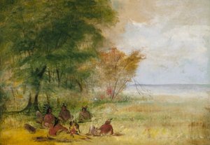 Rada Indian Sioux, wodzowie w głębokiej debacie autorstwa George Catlin