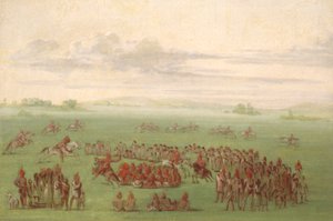"Wędzenie koni", ciekawy zwyczaj Sauk i Lisów autorstwa George Catlin