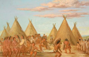 Palenie tarczy autorstwa George Catlin