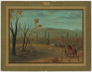 Bracia Cheyenne wracają z jesiennego polowania autorstwa George Catlin
