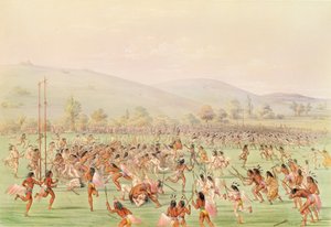 Indyjska gra w piłkę, ok. 1832 r autorstwa George Catlin