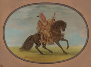 Biegnący lis na pięknym koniu - Saukie, 18611869. autorstwa George Catlin