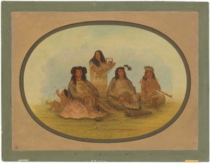 Wódz Siuksów z kilkoma Indianami autorstwa George Catlin