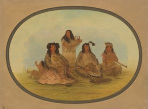 Wódz Siuksów z kilkoma Indianami, 18611869. autorstwa George Catlin