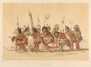 Taniec wojenny, z teki „The North American Indian” autorstwa George Catlin