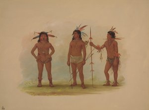 Trzech mężczyzn z Omagua, 18541869. autorstwa George Catlin