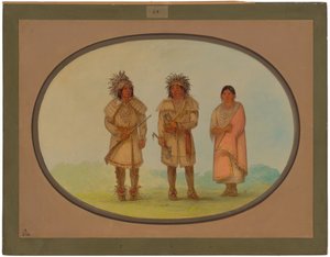 Trzej Indianie Peoria autorstwa George Catlin