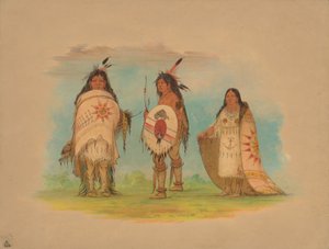 Trzej Indianie Riccarree, 1861. autorstwa George Catlin