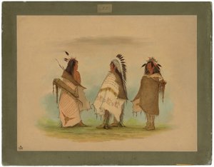Trzej wojownicy Shoszonee autorstwa George Catlin
