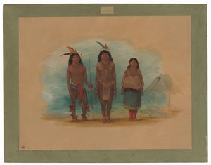 Trzej Indianie Taruma autorstwa George Catlin