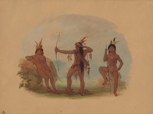 Trzech Indian z podróży, 18541869. autorstwa George Catlin