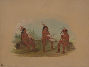 Trzech młodych mężczyzn Chinook, 18551869. autorstwa George Catlin