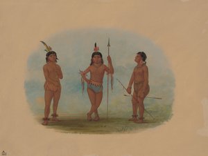 Trzech młodych Tobosów, 18541869. autorstwa George Catlin