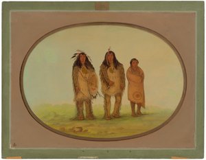 Dwaj wojownicy z Nezperce i chłopiec autorstwa George Catlin