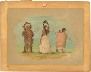 Dwaj wodzowie Ottoe i kobieta autorstwa George Catlin