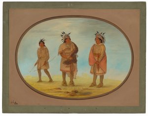Dwóch wojowników Weeah i kobieta autorstwa George Catlin