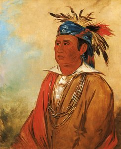 Wah-pon-jee-a, Łabędź, wojownik, 1830. autorstwa George Catlin