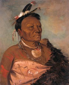 Wee-tá-ra-shá-ro, główny wódz plemienia autorstwa George Catlin