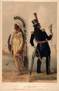 Wi-jun-jon. Wódz Assinneboin. autorstwa George Catlin